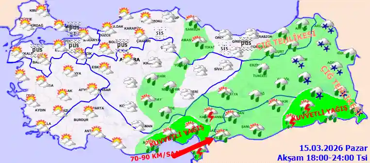 Pazartesi Günü Akşam hava durumu