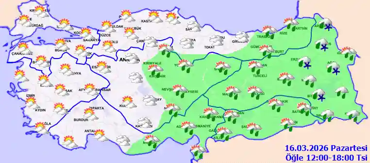 Hava durumu 16 Mart 2026 Pazartesi günü hava nasıl olacak?