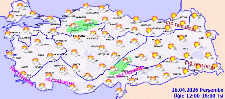 Hava durumu 16 Nisan 2026 Perşembe günü hava nasıl olacak?