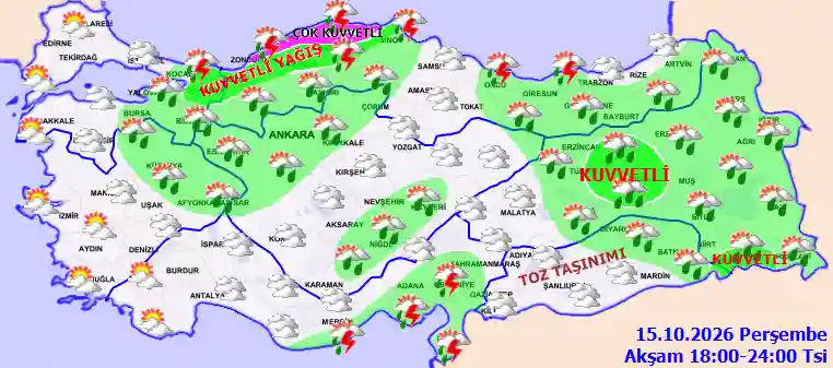 Cuma Günü Akşam hava durumu