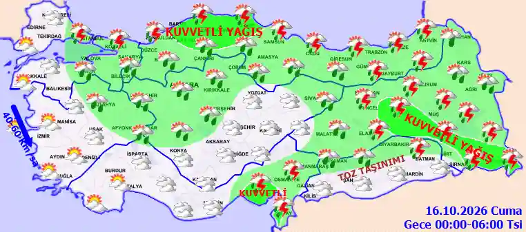 Cuma Günü Gece hava durumu