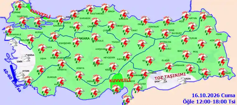 Hava durumu 16 Ekim 2026 Cuma günü hava nasıl olacak?