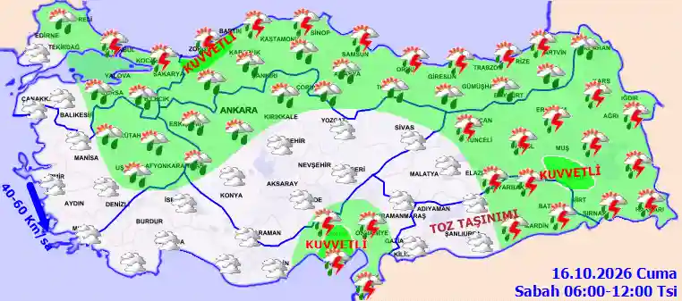 Cuma Günü Sabah hava durumu