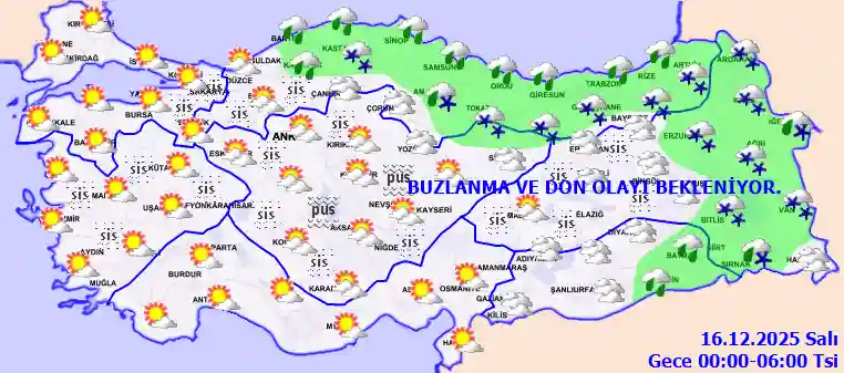 Çarşamba Günü Gece hava durumu