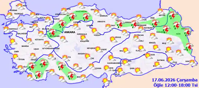 Hava durumu 17 Haziran 2026 Çarşamba günü hava nasıl olacak?