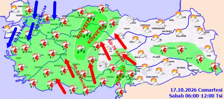 Cumartesi Günü Sabah hava durumu