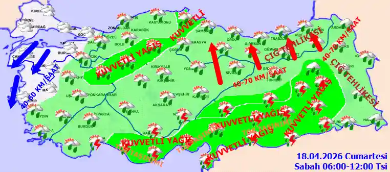 Cumartesi Günü Sabah hava durumu