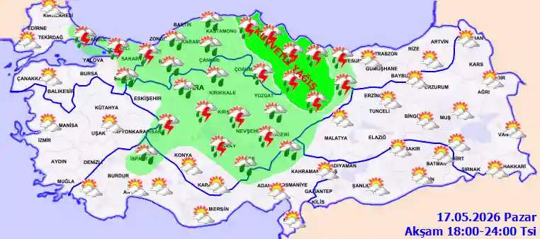 Pazartesi Günü Akşam hava durumu
