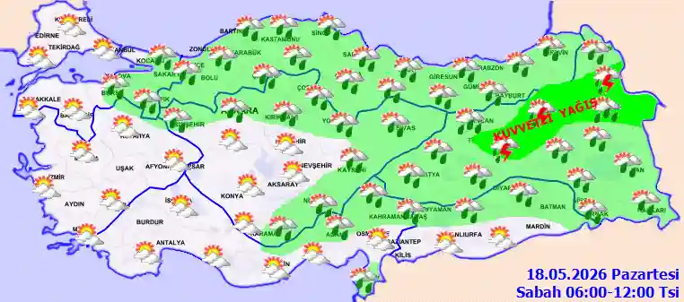 Pazartesi Günü Sabah hava durumu