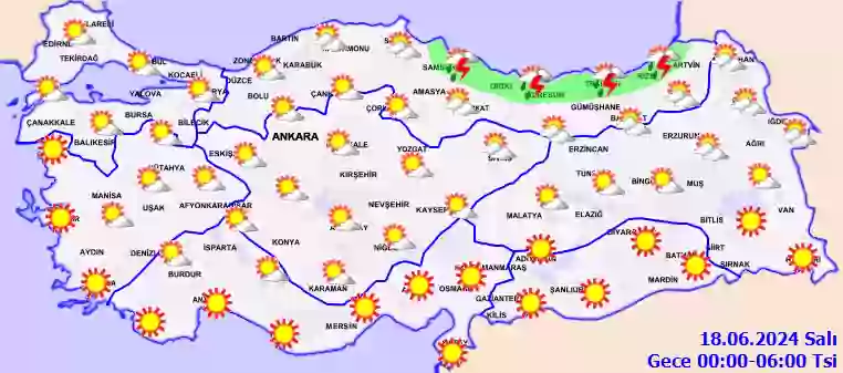 Çarşamba Günü Gece hava durumu