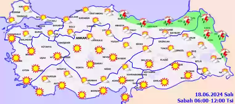 Çarşamba Günü Sabah hava durumu