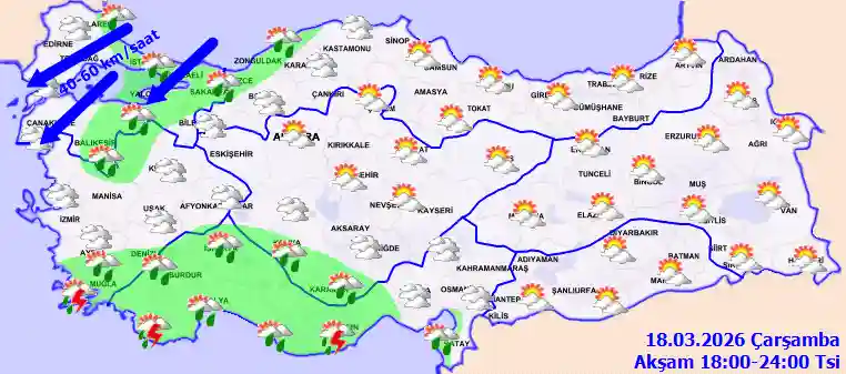 Perşembe Günü Akşam hava durumu
