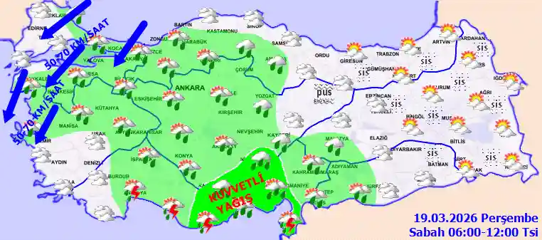 Perşembe Günü Sabah hava durumu