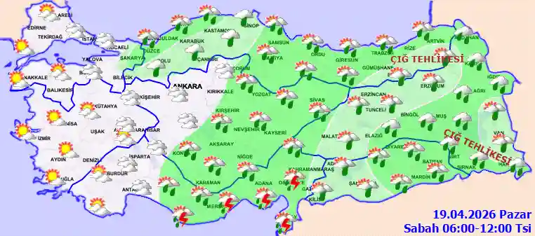 Pazar Günü Sabah hava durumu