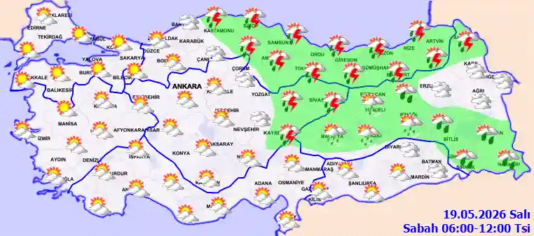 Salı Günü Sabah hava durumu