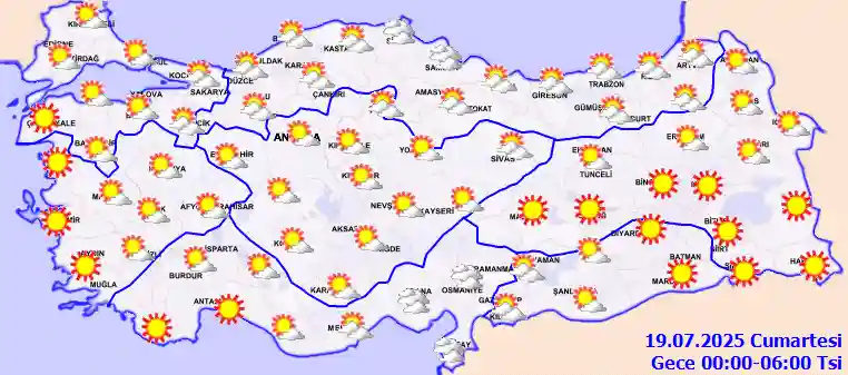 Pazar Günü Gece hava durumu