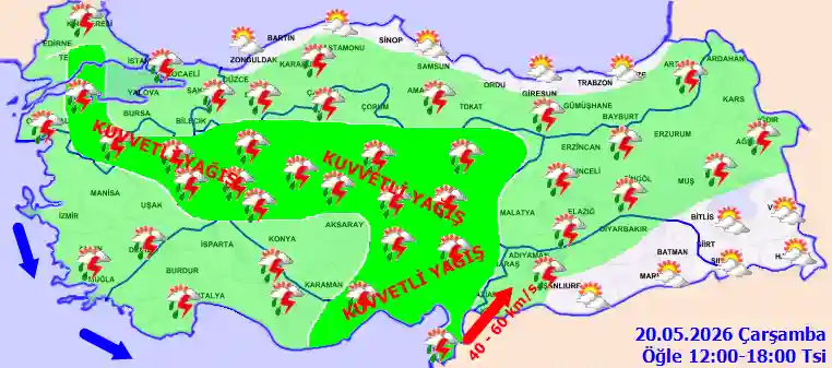 Hava durumu 20 Mayıs 2026 Çarşamba günü hava nasıl olacak? Hava durumu 20 Mayıs 2026 Çarşamba günü hava nasıl olacak?