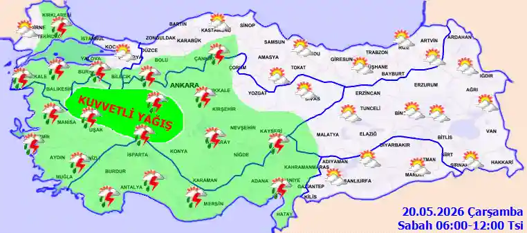 Çarşamba Günü Sabah hava durumu