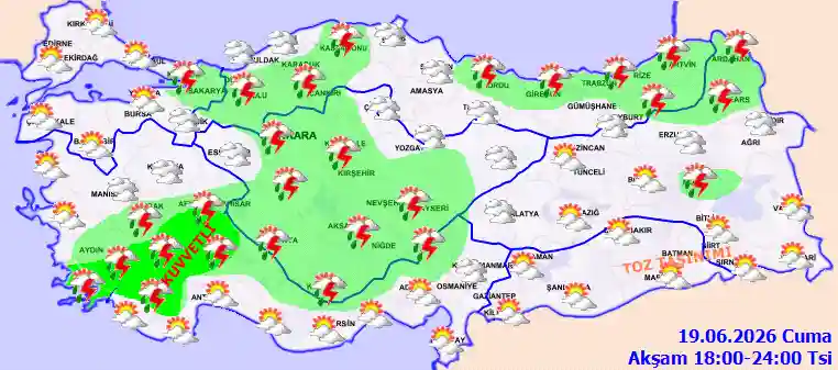 Cumartesi Günü Akşam hava durumu