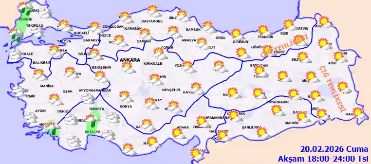 Pazar Günü Akşam hava durumu