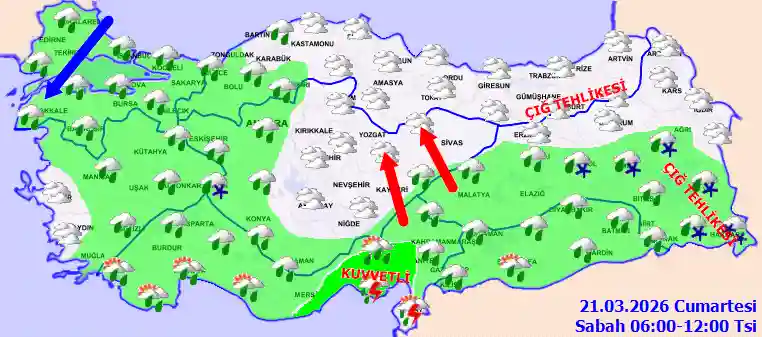 Cumartesi Günü Sabah hava durumu