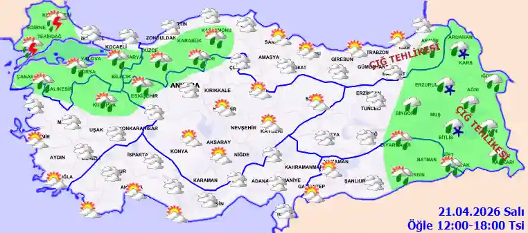 Hava durumu 21 Nisan 2026 Salı günü hava nasıl olacak?