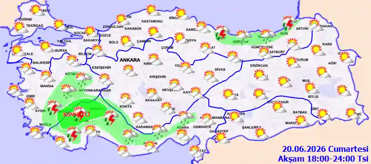 Pazar Günü Akşam hava durumu