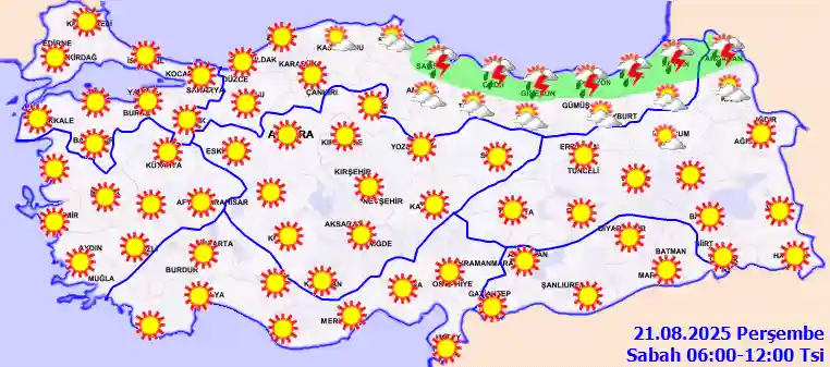 Cuma Günü Sabah hava durumu