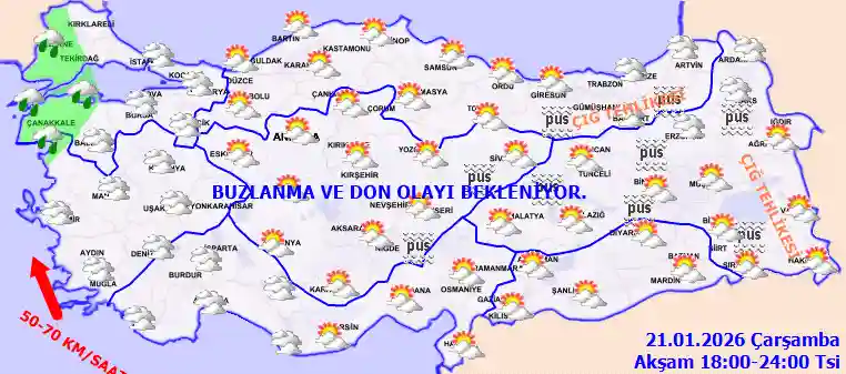 Cuma Günü Akşam hava durumu