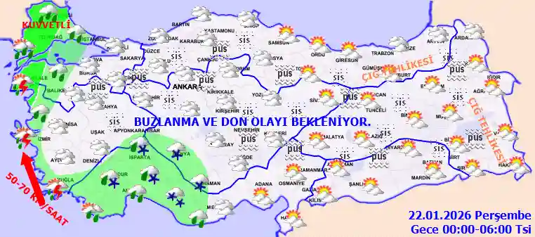 Cuma Günü Gece hava durumu