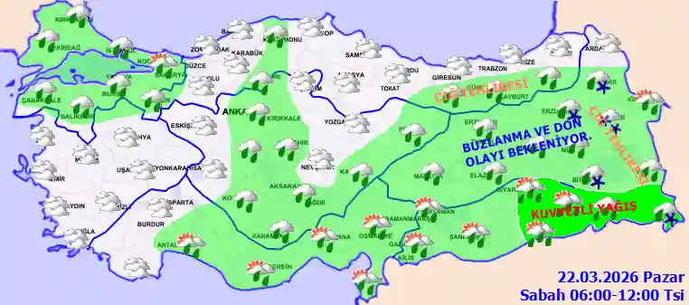 Pazar Günü Sabah hava durumu