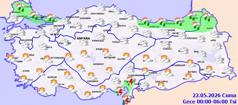 Cuma Günü Gece hava durumu