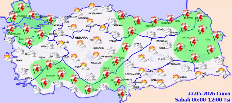 Cuma Günü Sabah hava durumu