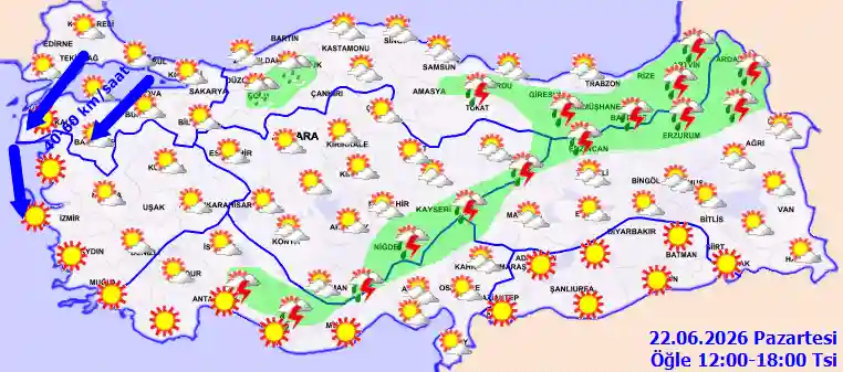 Hava durumu 22 Haziran 2026 Pazartesi günü hava nasıl olacak?