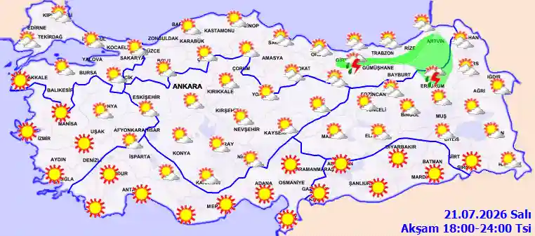 Çarşamba Günü Akşam hava durumu