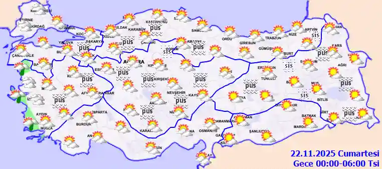 Pazar Günü Gece hava durumu