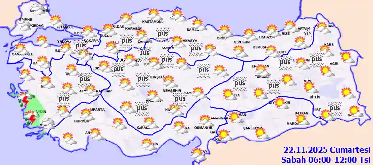 Pazar Günü Sabah hava durumu