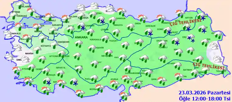 Hava durumu 23 Mart 2026 Pazartesi günü hava nasıl olacak?