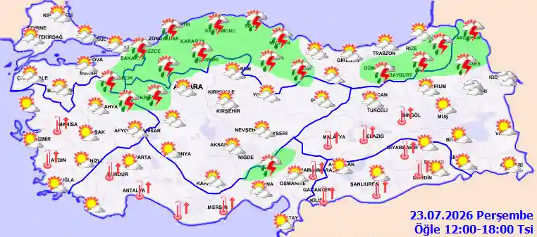 Hava durumu 23 Temmuz 2026 Perşembe günü hava nasıl olacak?