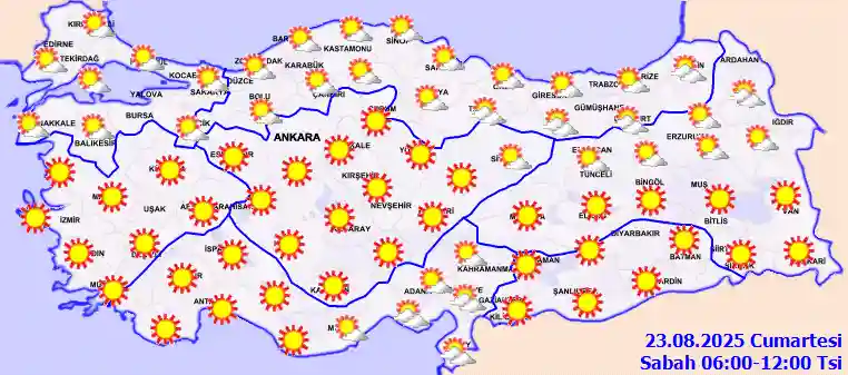 Pazar Günü Sabah hava durumu
