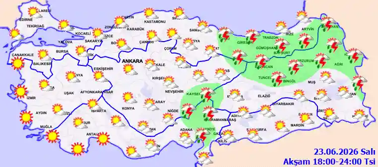 Çarşamba Günü Akşam hava durumu