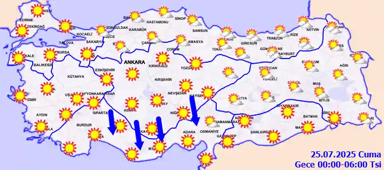 Cuma Günü Gece hava durumu