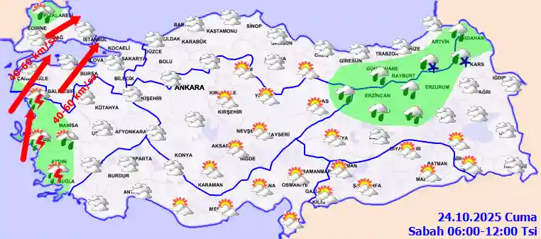 Cumartesi Günü Sabah hava durumu