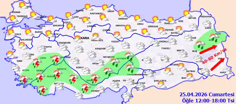 Hava durumu 25 Nisan 2026 Cumartesi günü hava nasıl olacak?