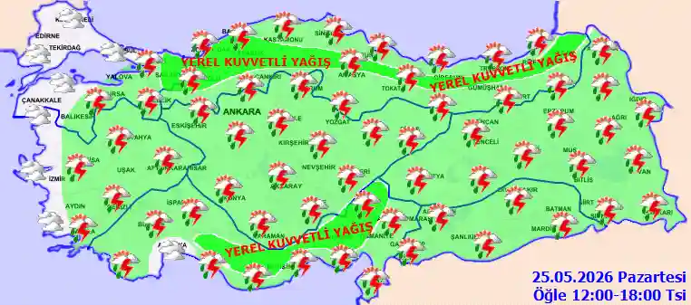 Hava durumu 25 Mayıs 2026 Pazartesi günü hava nasıl olacak? Hava durumu 25 Mayıs 2026 Pazartesi günü hava nasıl olacak?