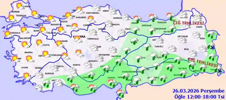 Hava durumu 26 Mart 2026 Perşembe günü hava nasıl olacak?