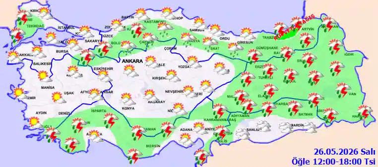Hava durumu 26 Mayıs 2026 Salı günü hava nasıl olacak? Hava durumu 26 Mayıs 2026 Salı günü hava nasıl olacak?