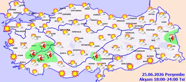 Cuma Günü Akşam hava durumu