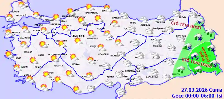 Cuma Günü Gece hava durumu