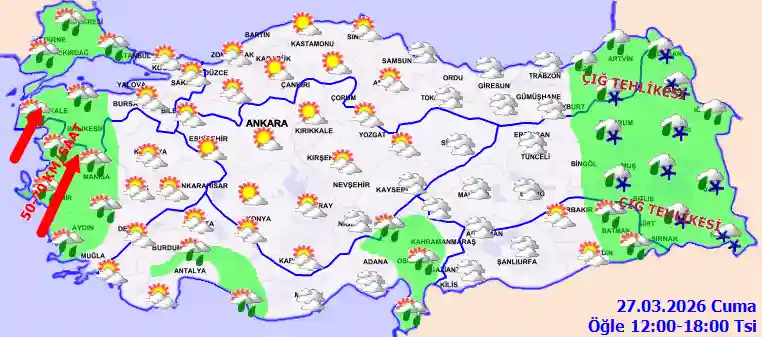Hava durumu 27 Mart 2026 Cuma günü hava nasıl olacak? Hava durumu 27 Mart 2026 Cuma günü hava nasıl olacak?